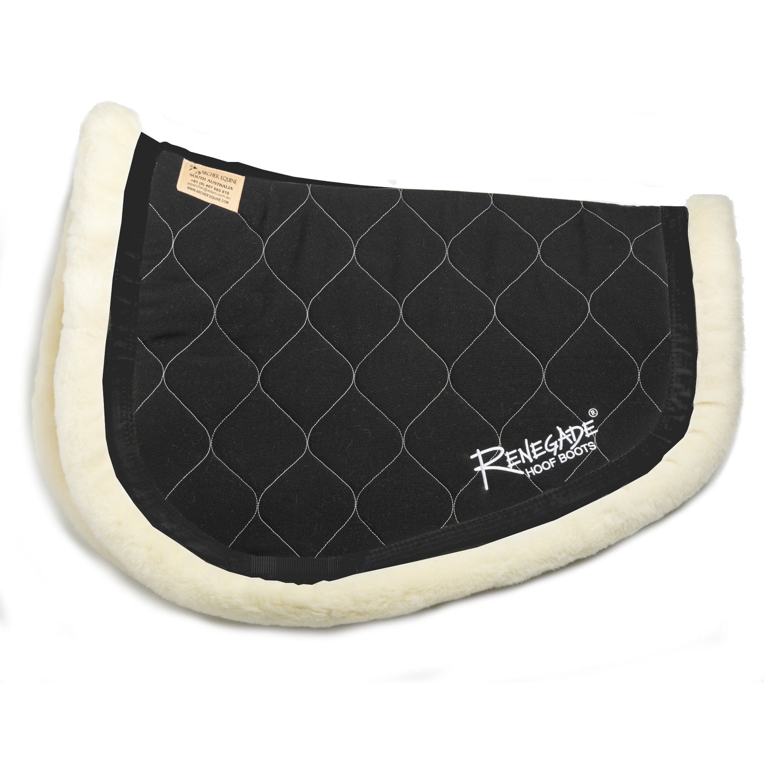 Manta de silla de montar Archer Equine - Hidalgo - Logotipo negro/negro/blanco