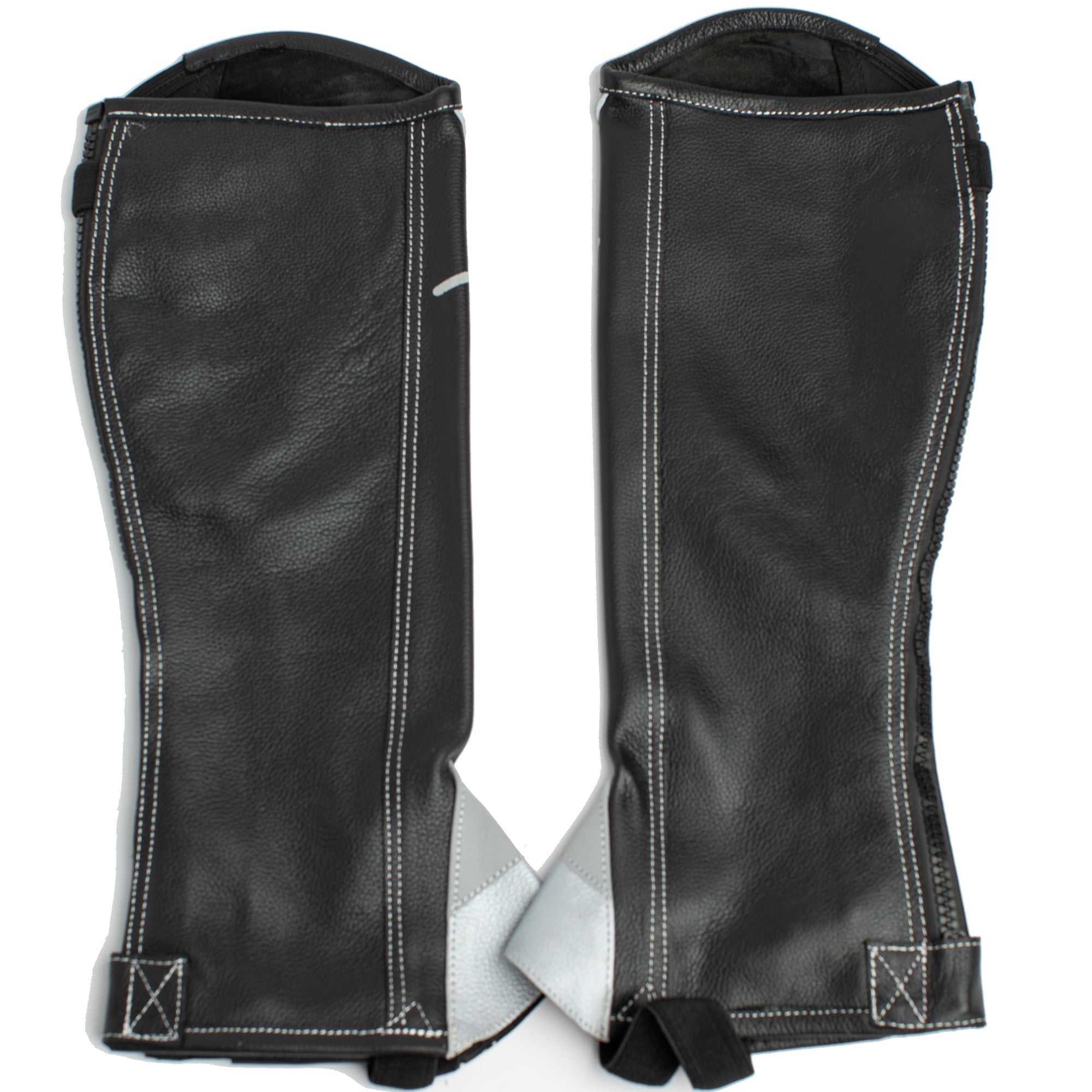 Renegade® Leather Half Chaps - Black/Silver