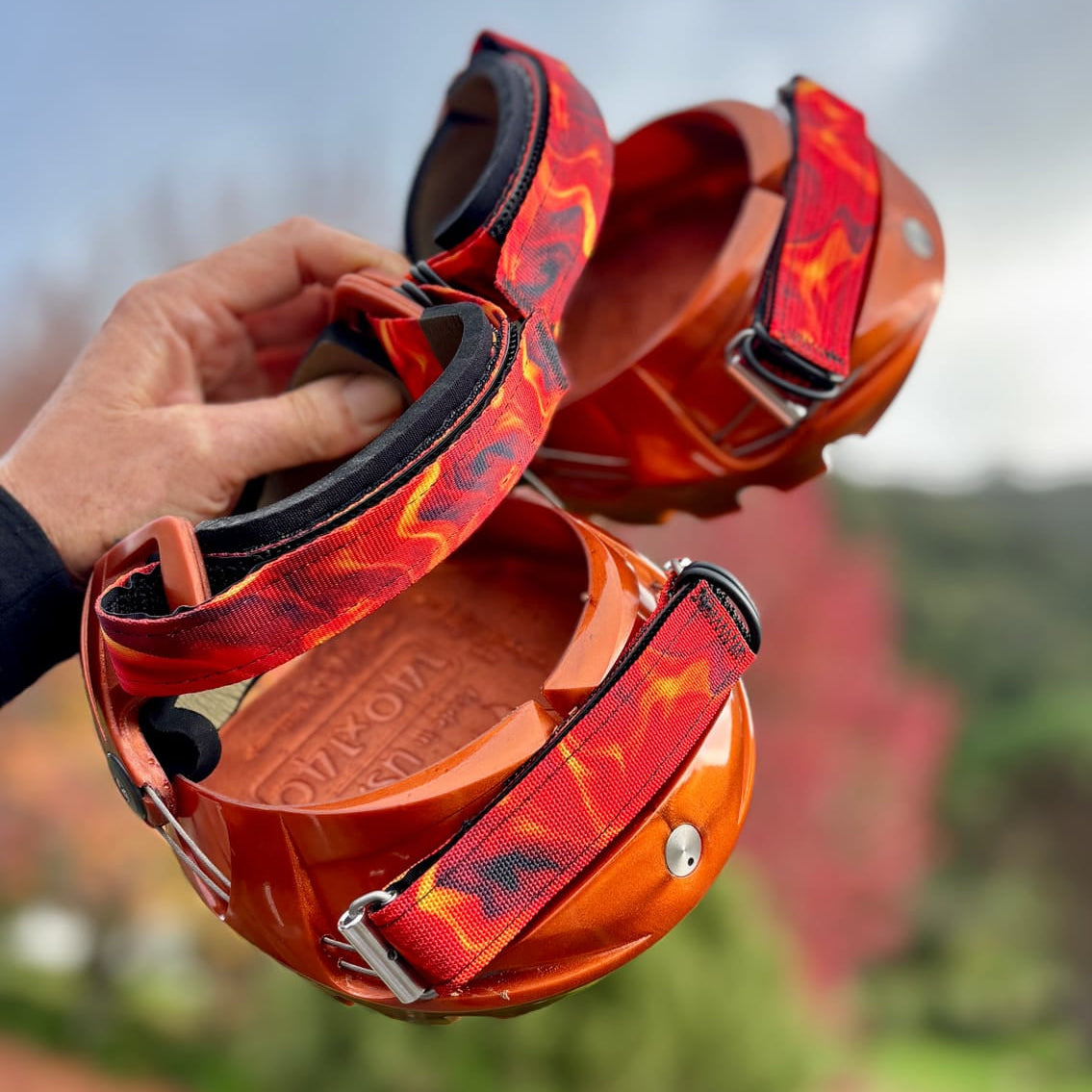 hoof boots for horses with fire straps