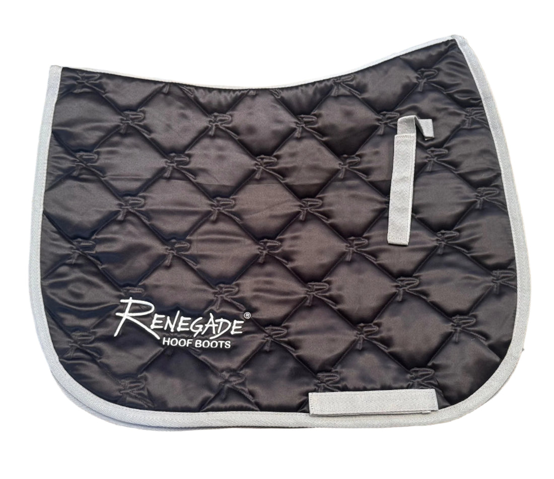 Renegade® Universal English Saddle Pad - Black/Silver Trim