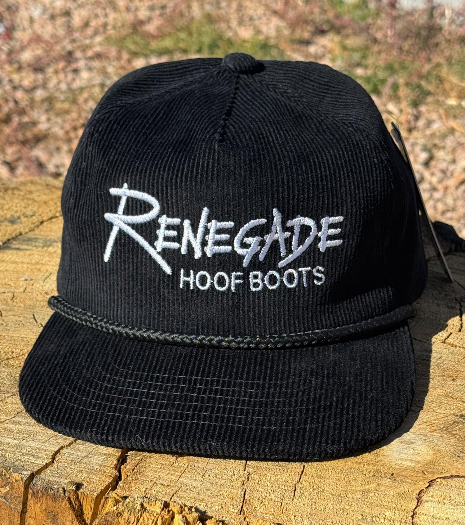 Renegade® Rope Corduroy Snapback Cap - Black/Silver