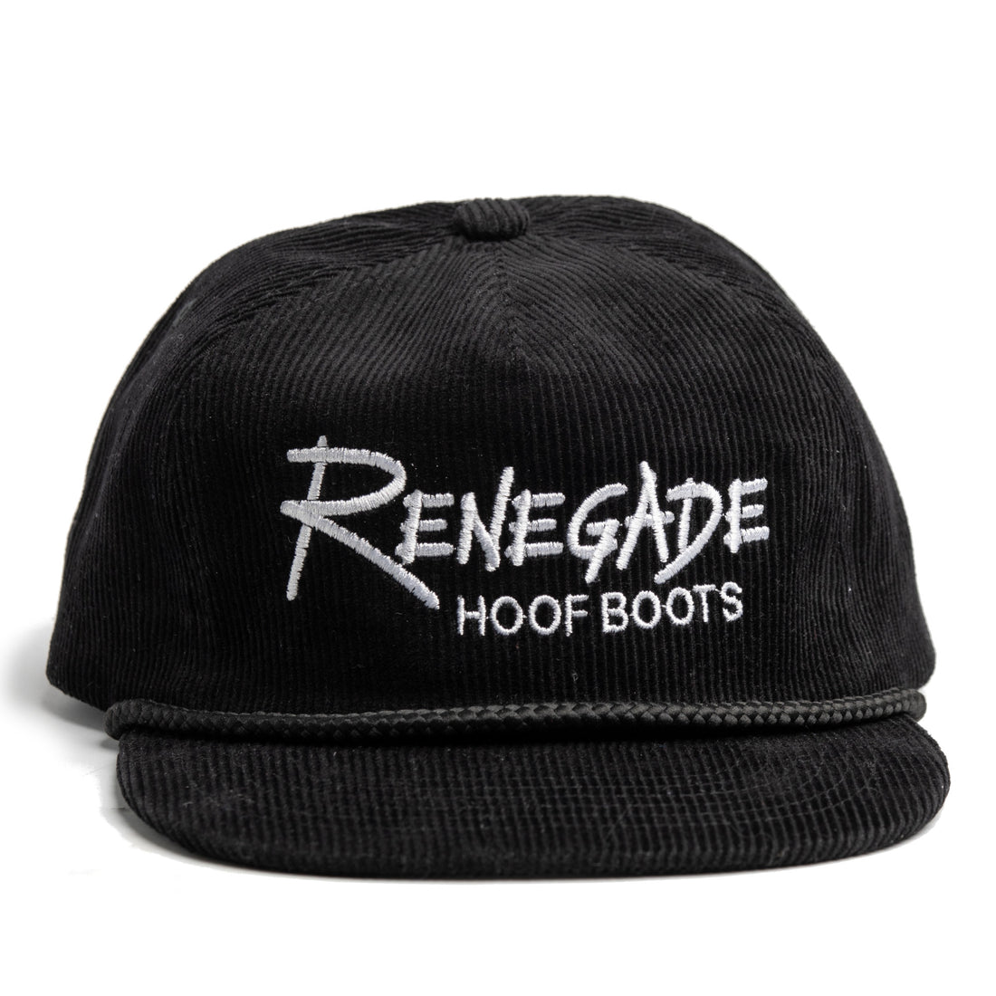 Renegade® Rope Corduroy Snapback Cap - Black/Silver