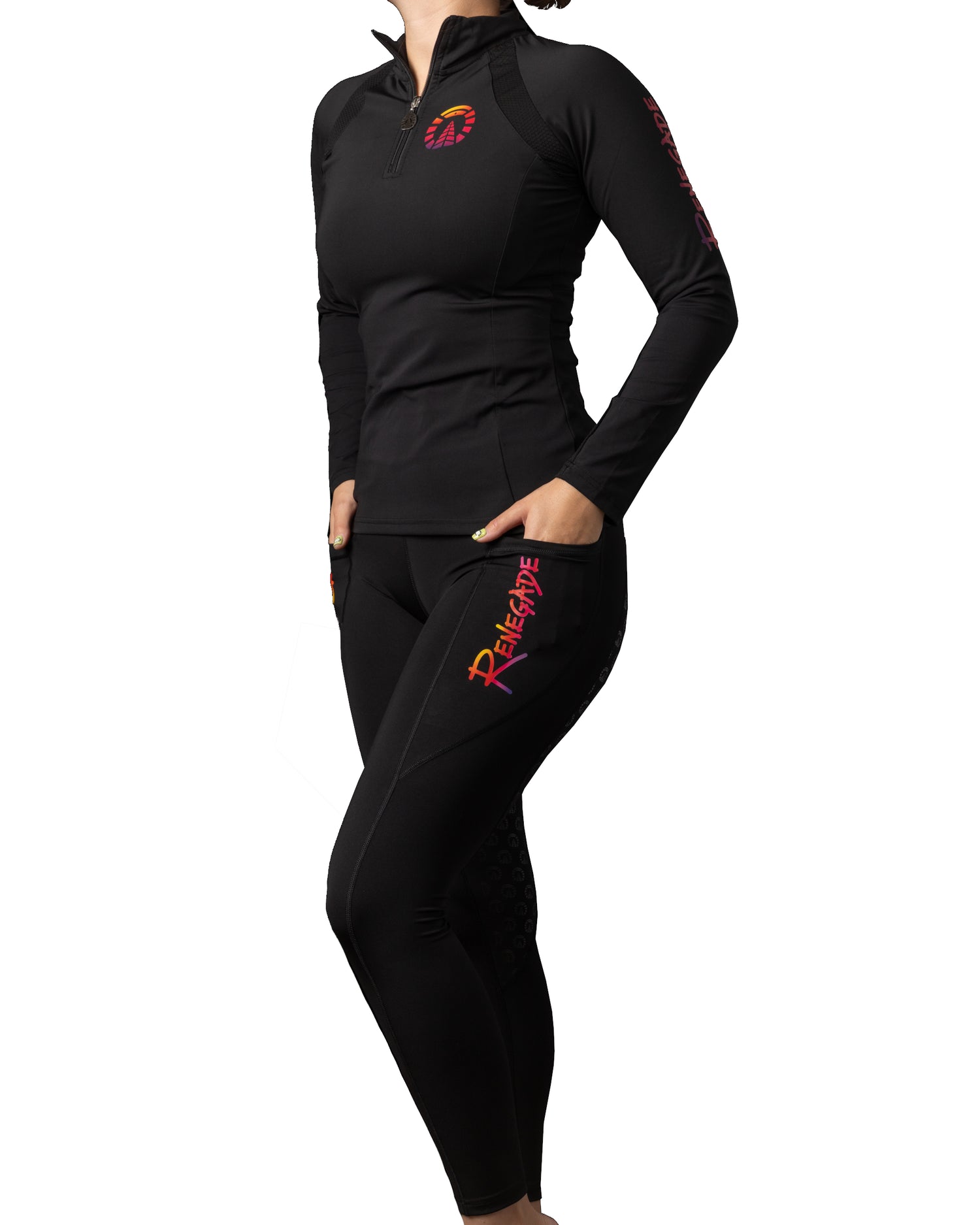 Renegade Riding Breeches - Black Grippy Seat