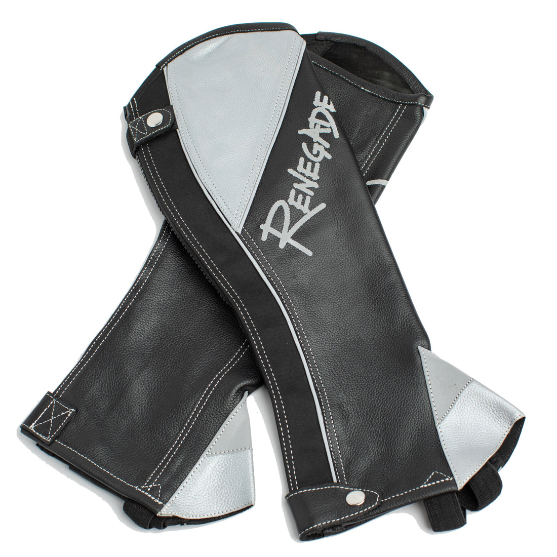 Renegade® Leather Half Chaps - Black/Silver