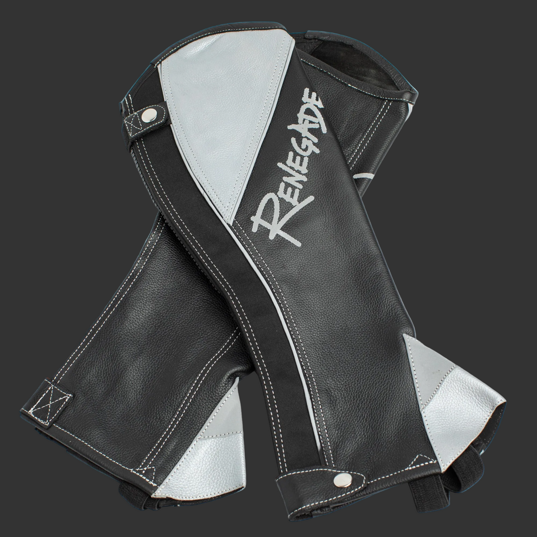 Renegade® Leather Half Chaps - Black/Silver
