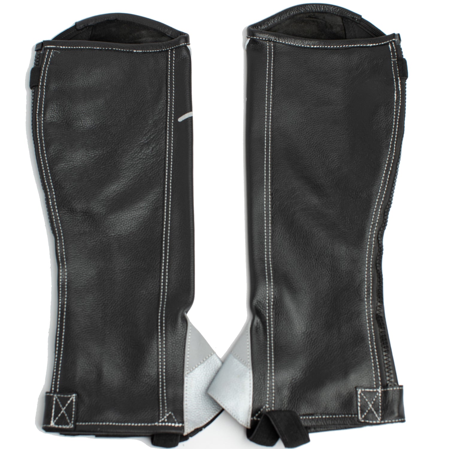 Renegade® Leather Half Chaps - Black/Silver