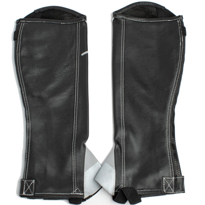 Renegade® Leather Half Chaps - Black/Silver