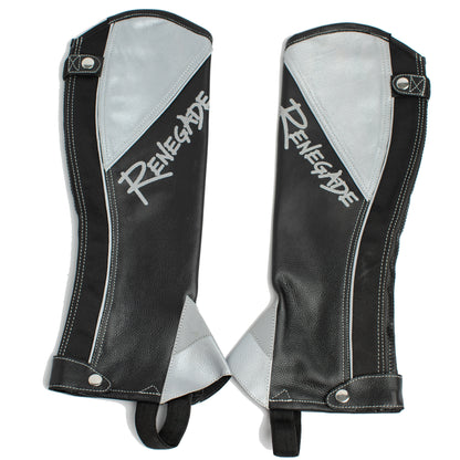Renegade® Leather Half Chaps - Black/Silver