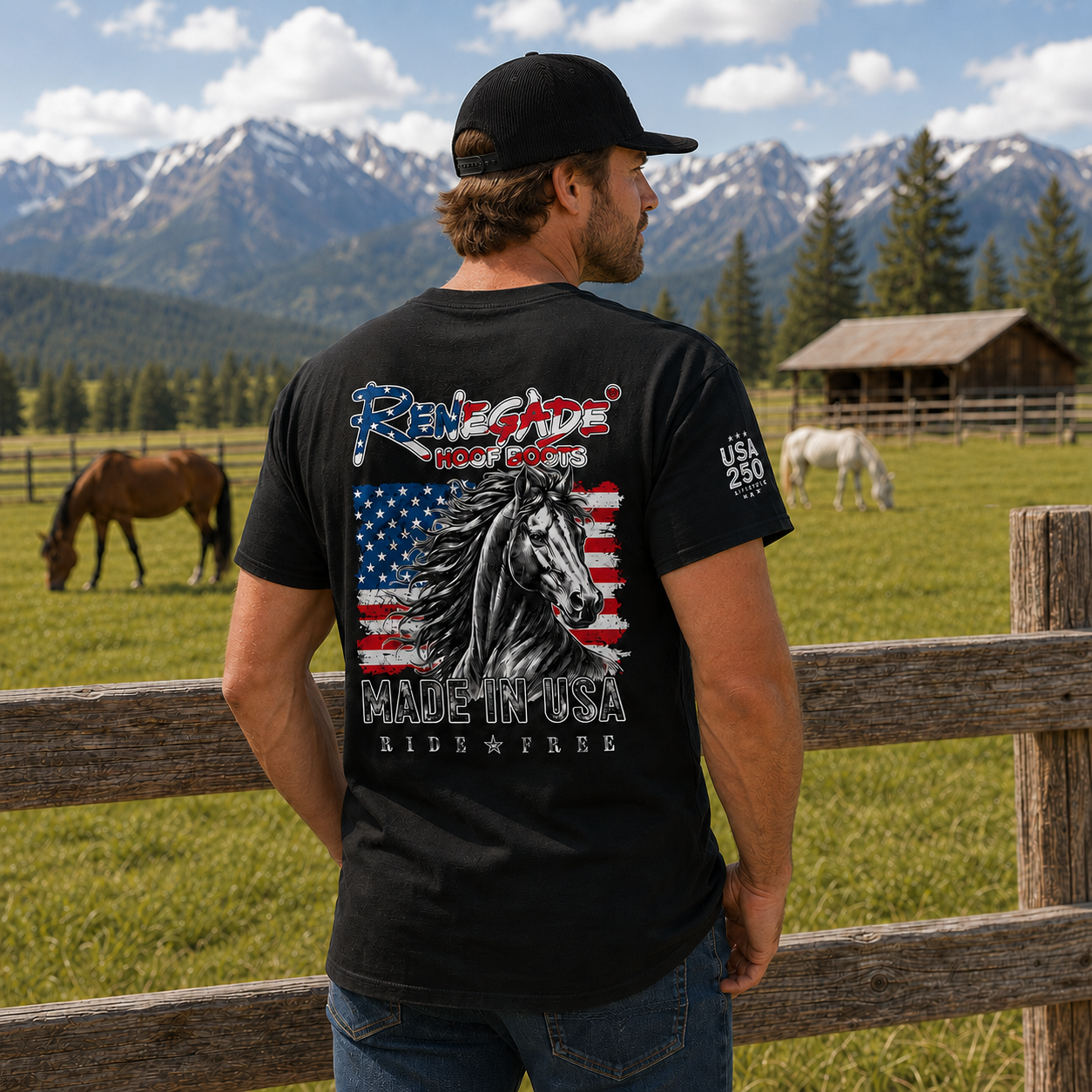 Renegade T-Shirt: USA 250 Black