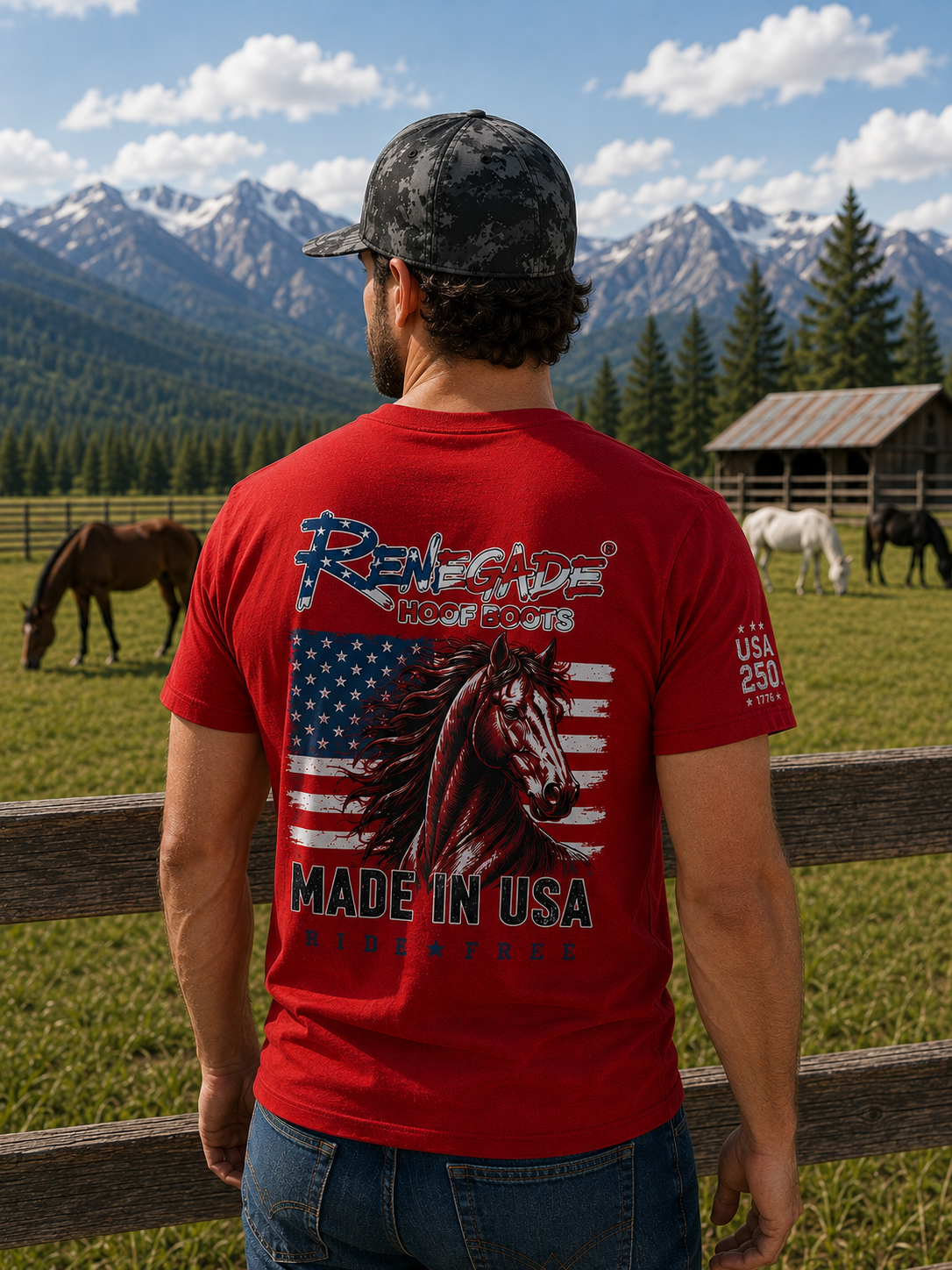 Renegade T-Shirt: USA 250 Red