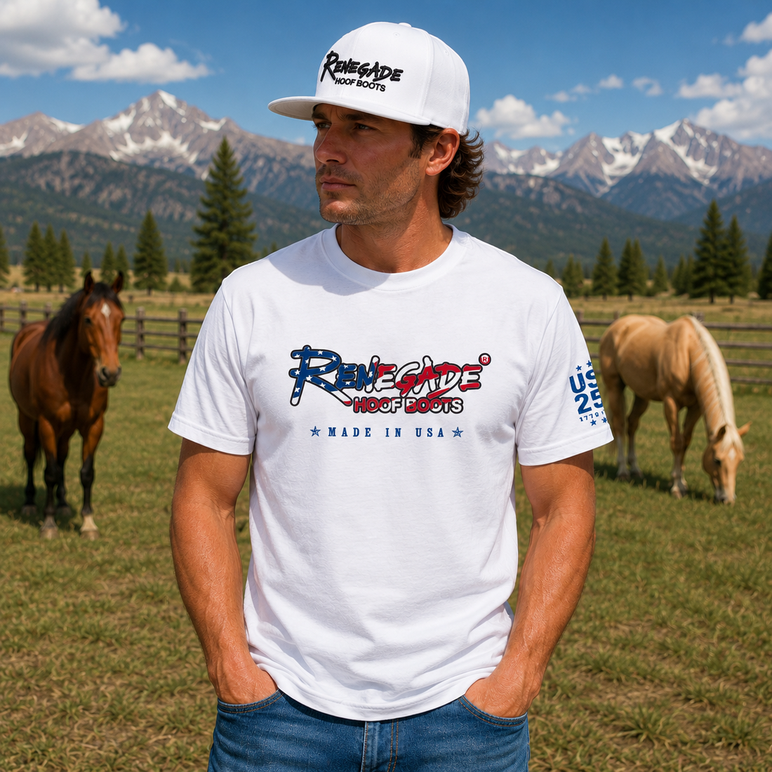 Renegade T-Shirt: USA 250 White