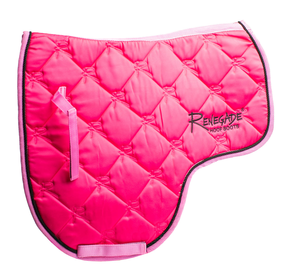 Renegade® English Saddle Pad - Cross Country Cut, Pink/Black